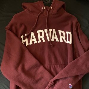 Harvard Maroon Champion Reverse Weave Hoodie